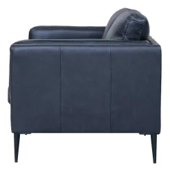 Wohnen Retro Design Ledercouch in Schwarz - Griffina
