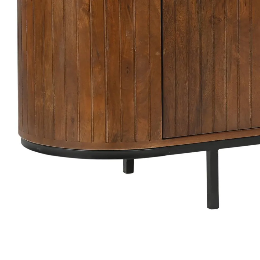 Wohnen Retro Design Lowboard aus Mangoholz - Galadira