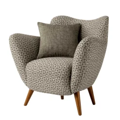 Wohnen Retro Designsessel in Beige und Braun gemustert - Regiovs