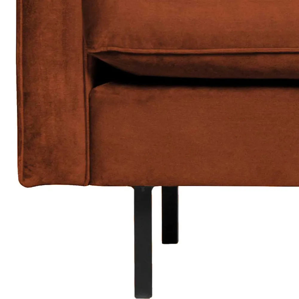 Wohnen Retro Designsessel in Rost Braun Samt - Naryon