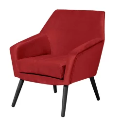 Wohnen Retro Designsessel in Ziegelrot Samtvelours - Nina