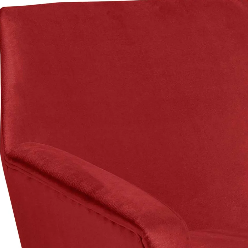 Wohnen Retro Designsessel in Ziegelrot Samtvelours - Nina