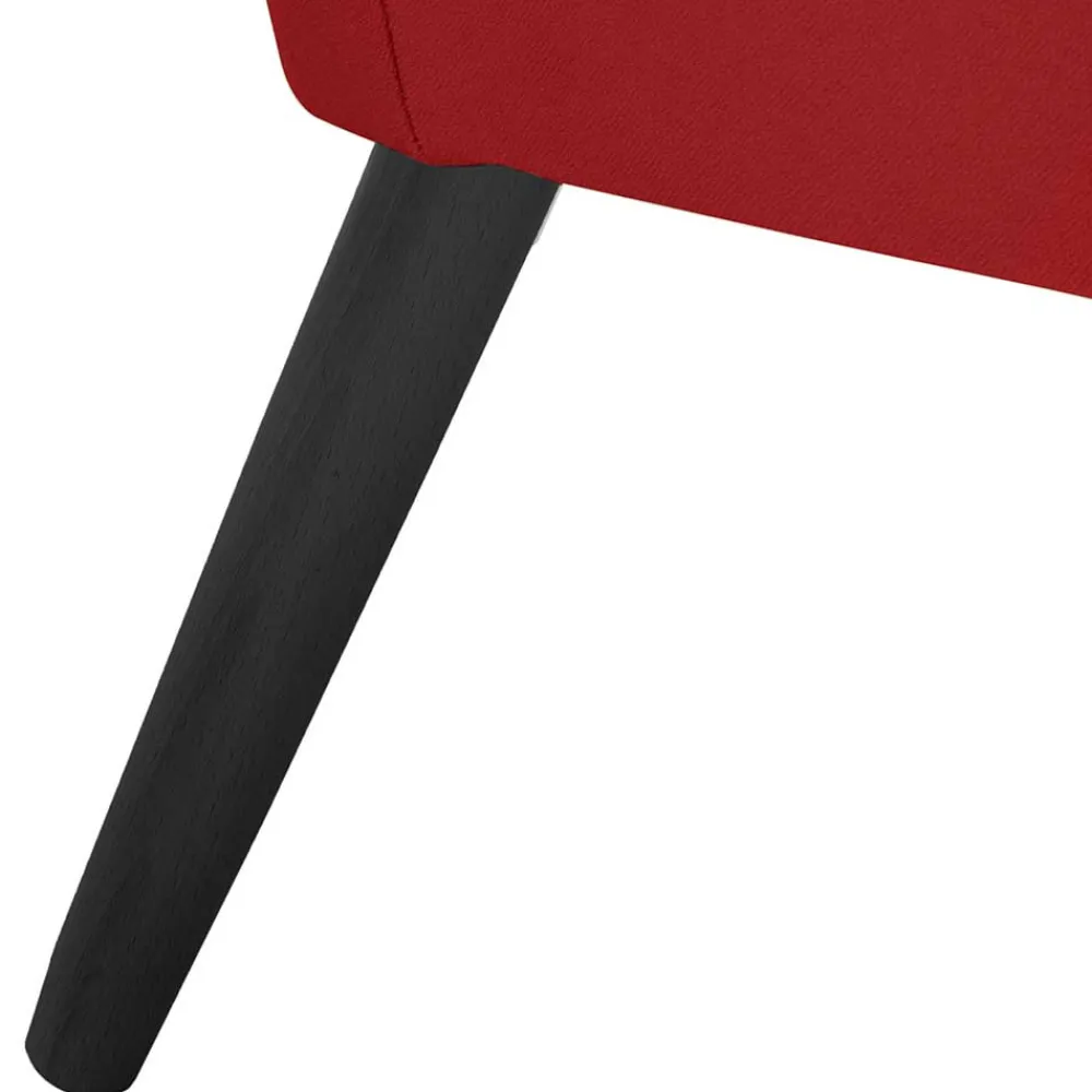 Wohnen Retro Designsessel in Ziegelrot Samtvelours - Nina