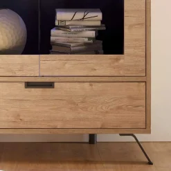 Wohnen Retro Esszimmer Einrichtung in Eiche - Rodonda (dreiteilig)