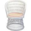 Wohnen Rattanmöbel*Retro Geflechtsessel aus Rattan in Weiß - Marcello