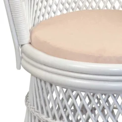 Wohnen Rattanmöbel*Retro Geflechtsessel aus Rattan in Weiß - Marcello