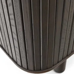 Wohnen Braune Möbel|Schränke*Retro Highboard mit Schiebetüren und Fächern - Tadaco