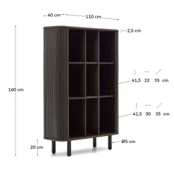 Wohnen Braune Möbel|Schränke*Retro Highboard mit Schiebetüren und Fächern - Tadaco