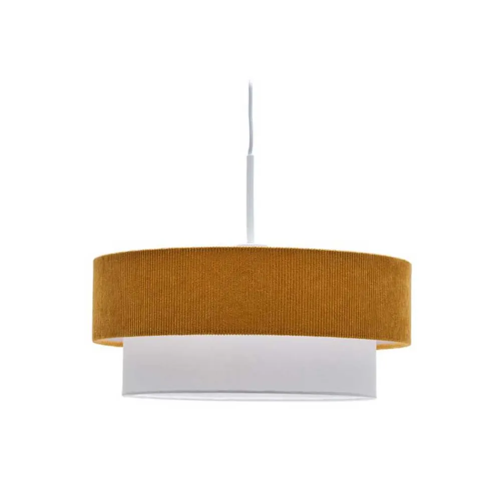 Wohnen Lampen & Leuchten*Retro Hängeleuchte in Senfgelb Cord - Dunedin