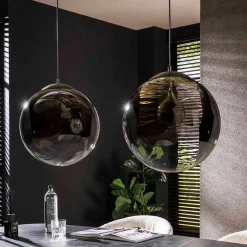 Wohnen Lampen & Leuchten*Retro Hängeleuchte mit zwei Kugelschirmen - Macy