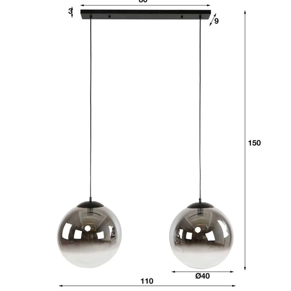 Wohnen Lampen & Leuchten*Retro Hängeleuchte mit zwei Kugelschirmen - Macy