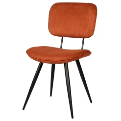 Wohnen Retro Küchenstuhl in Rost Braun Cord-Bezug - Candeloco (2er Set)