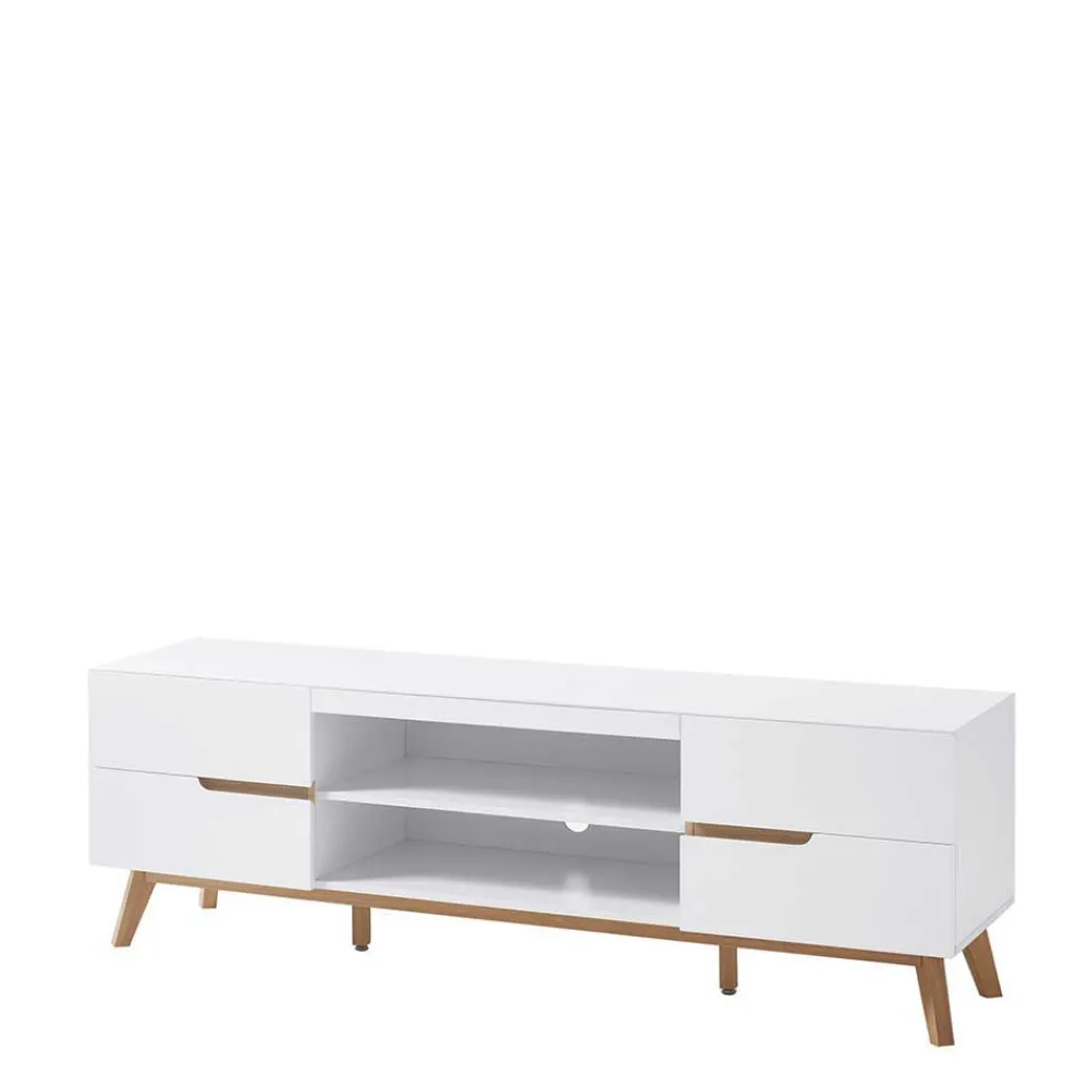 Wohnen Retro Lowboard für Fernseher Valezianos in Weiß