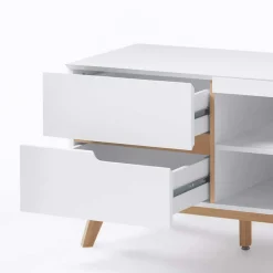 Wohnen Retro Lowboard für Fernseher Valezianos in Weiß