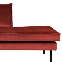 Wohnen Retro Möbel|Sofas*Retro Ottomane in Rotbraun Samt - Enzing