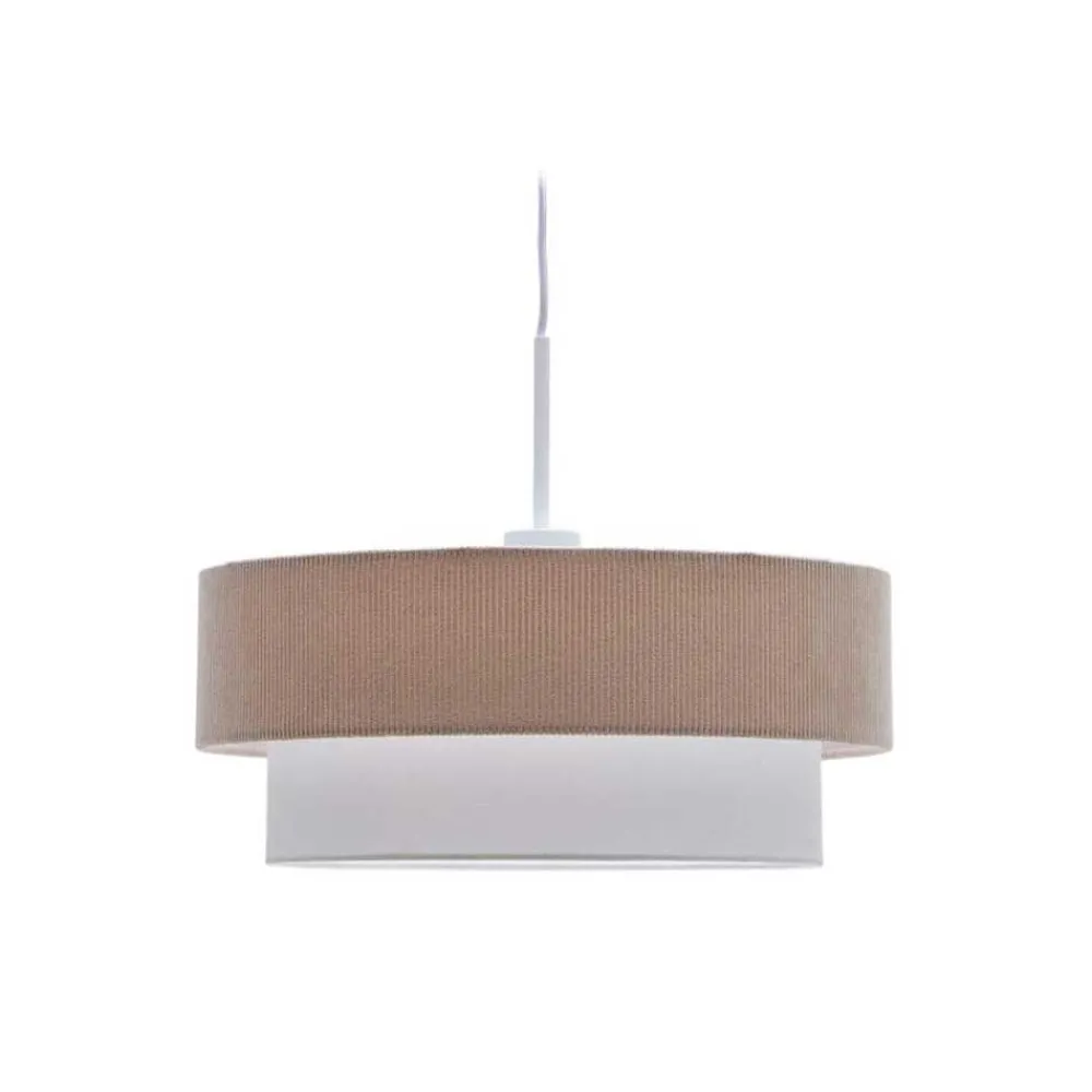 Wohnen Retro Pendelleuchte in Beige Cord - Emirello
