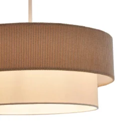 Wohnen Retro Pendelleuchte in Beige Cord - Emirello