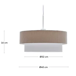 Wohnen Retro Pendelleuchte in Beige Cord - Emirello