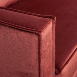 Wohnen Retro Polsterecke in Kastanienfarben Samtstoff - Enzing