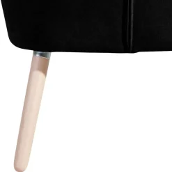 Wohnen Schwarze Möbel|Retro Möbel*Retro Polstersessel in Schwarz Velours - Adaliz