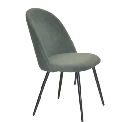 Wohnen Retro Möbel|Küchenstühle*Retro Polsterstühle in Oliv Grün - Perry (4er Set)