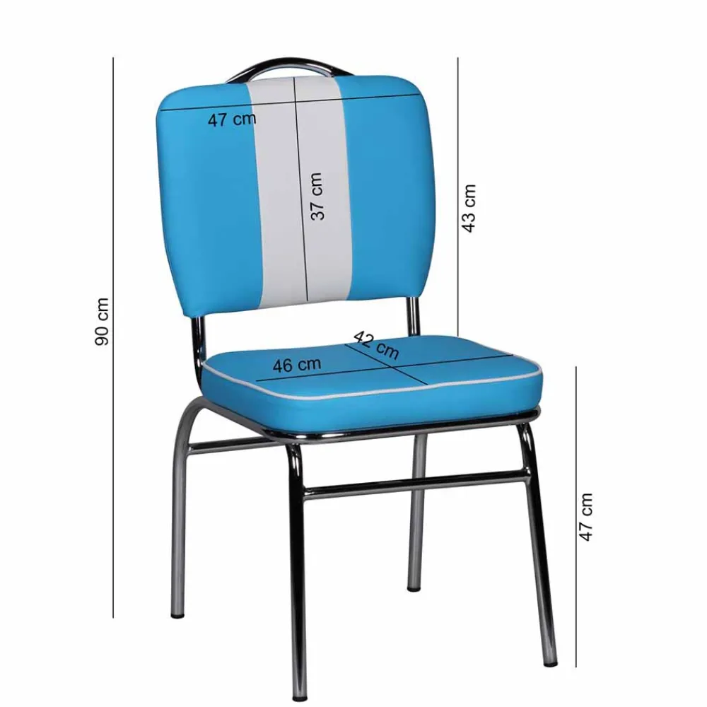 Wohnen Retro Polsterstuhl Reflecta mit Kunstleder und Chrom