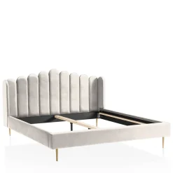 Wohnen Retro Samtbett in Beige - Curomma