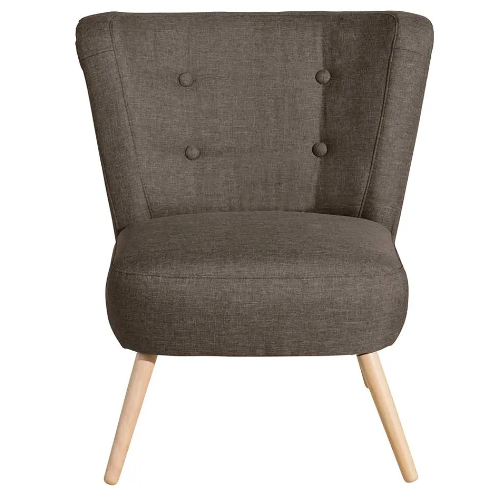 Wohnen Retro Sessel in Beigegrau Stoff - Florida