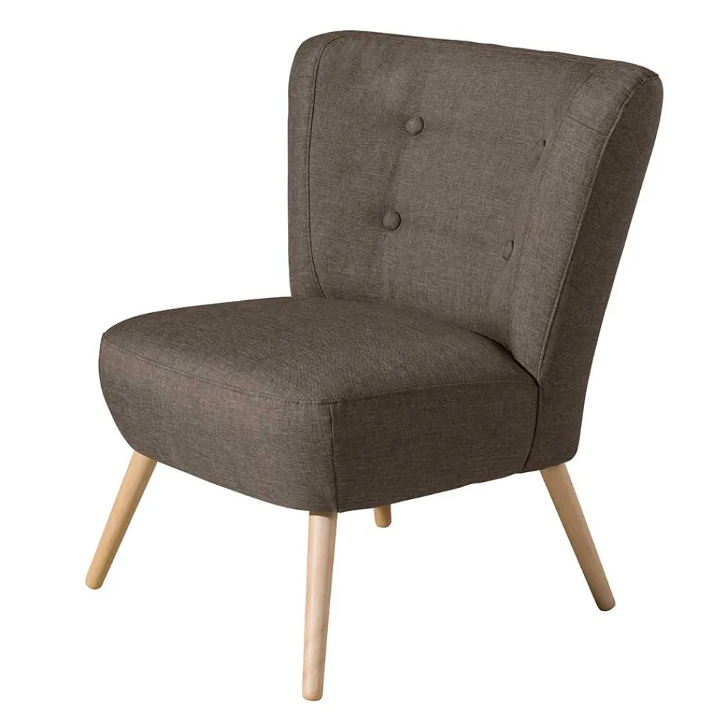 Wohnen Retro Sessel in Beigegrau Stoff - Florida