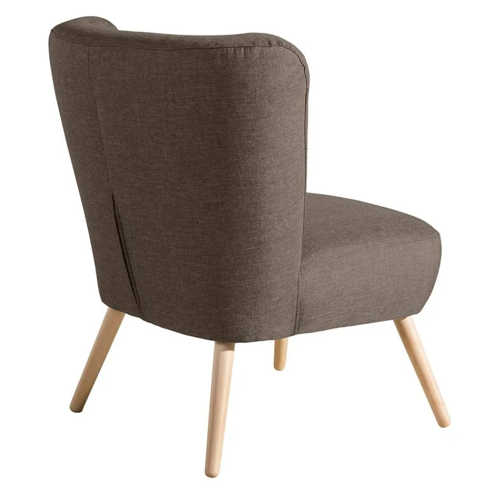 Wohnen Retro Sessel in Beigegrau Stoff - Florida