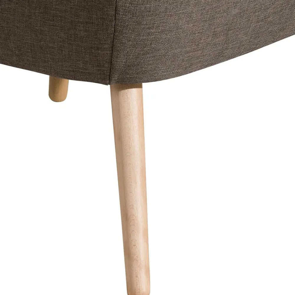 Wohnen Retro Sessel in Beigegrau Stoff - Florida