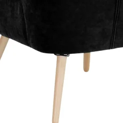 Wohnen Retro Möbel|Sessel & Hocker*Retro Sessel in Schwarz Velours - Kerou