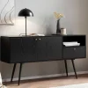 Wohnen Retro Sideboard in Schwarz - Flair