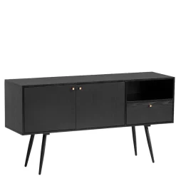 Wohnen Retro Sideboard in Schwarz - Flair