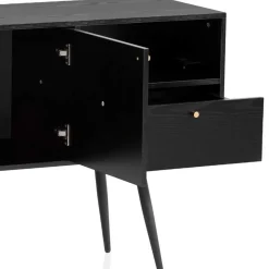 Wohnen Retro Sideboard in Schwarz - Flair
