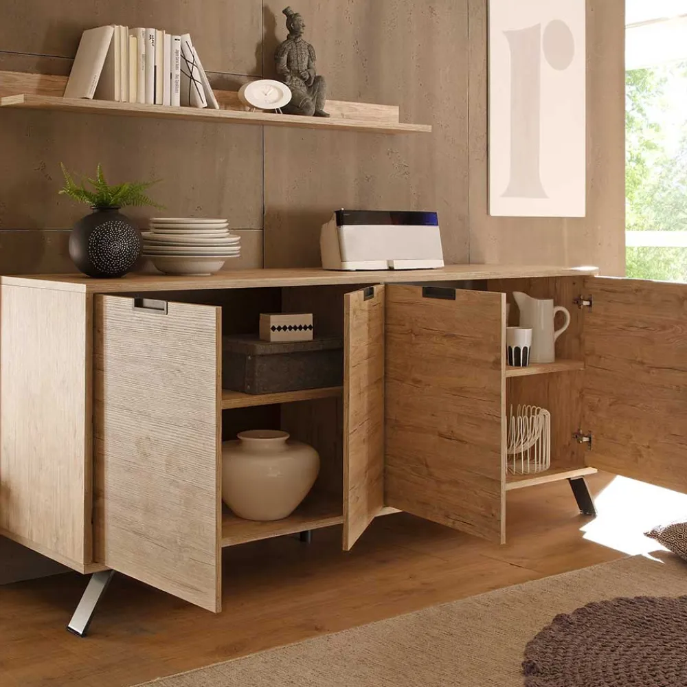 Wohnen Retro Möbel|Sideboards*Retro Sideboard Rodonda in Eiche