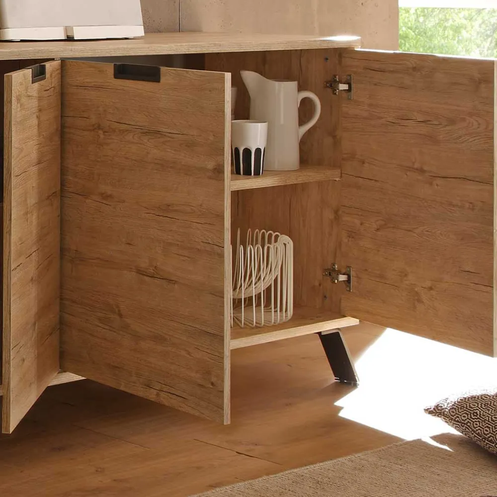 Wohnen Retro Möbel|Sideboards*Retro Sideboard Rodonda in Eiche