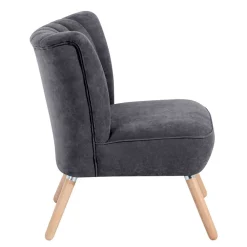 Wohnen Retro Style Sessel in Anthrazit Velours - Valentino