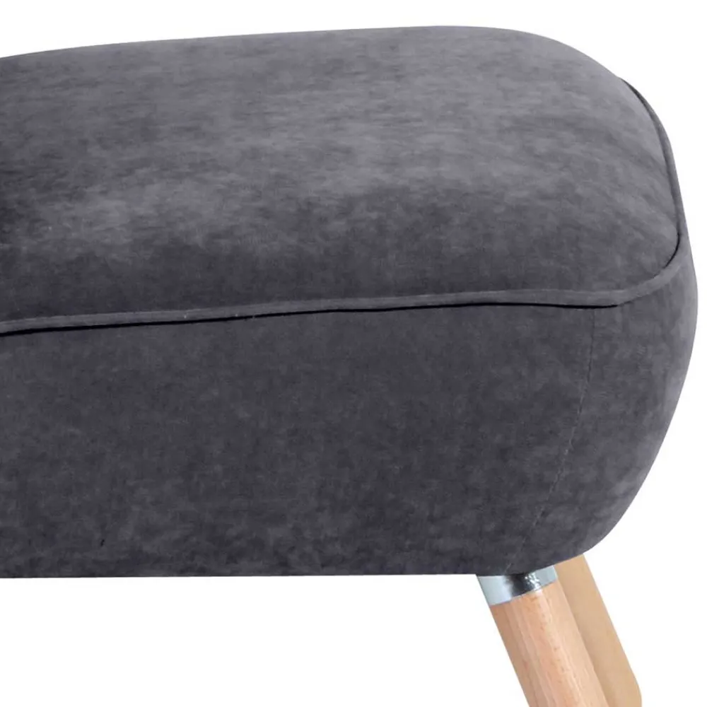 Wohnen Retro Style Sessel in Anthrazit Velours - Valentino