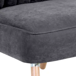 Wohnen Retro Style Sessel in Anthrazit Velours - Valentino