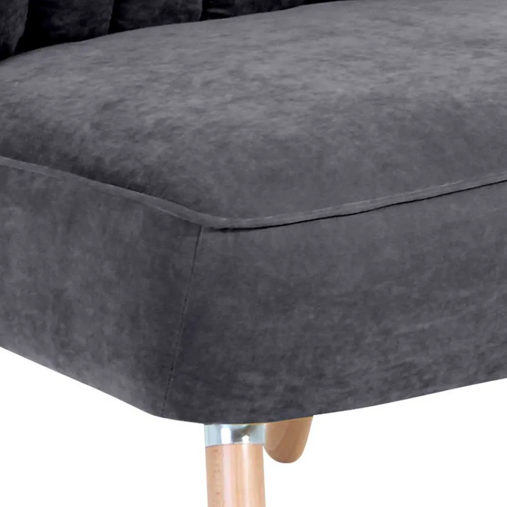 Wohnen Retro Style Sessel in Anthrazit Velours - Valentino