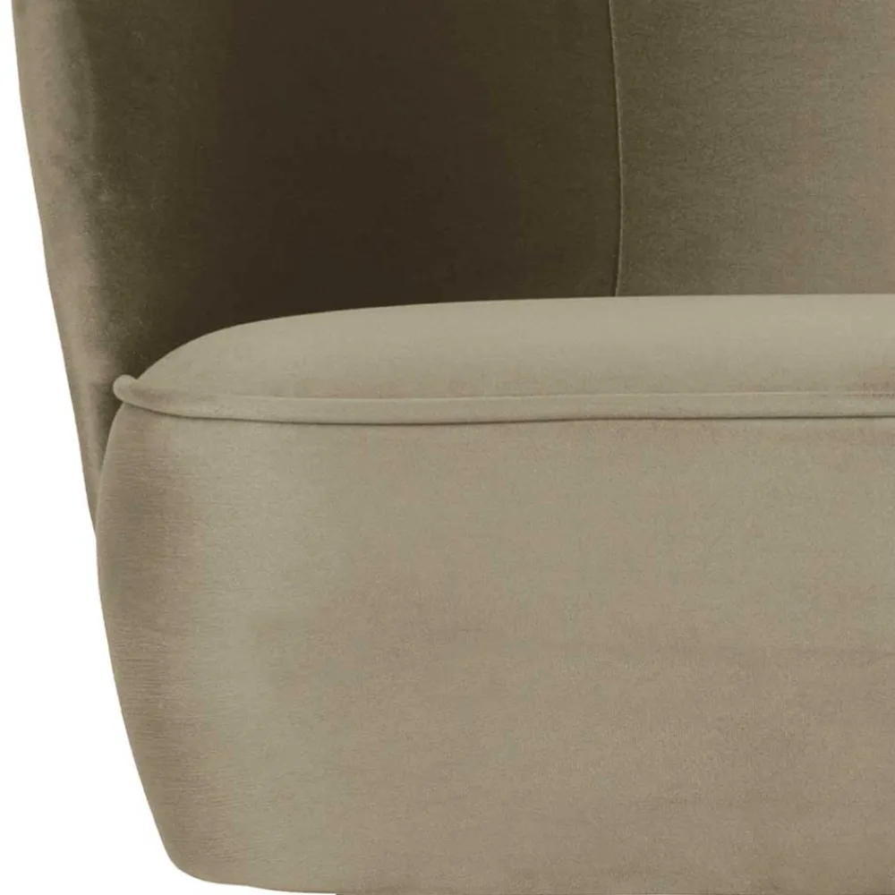 Wohnen Retro Style Sessel in Khaki Samtbezug - Cuba