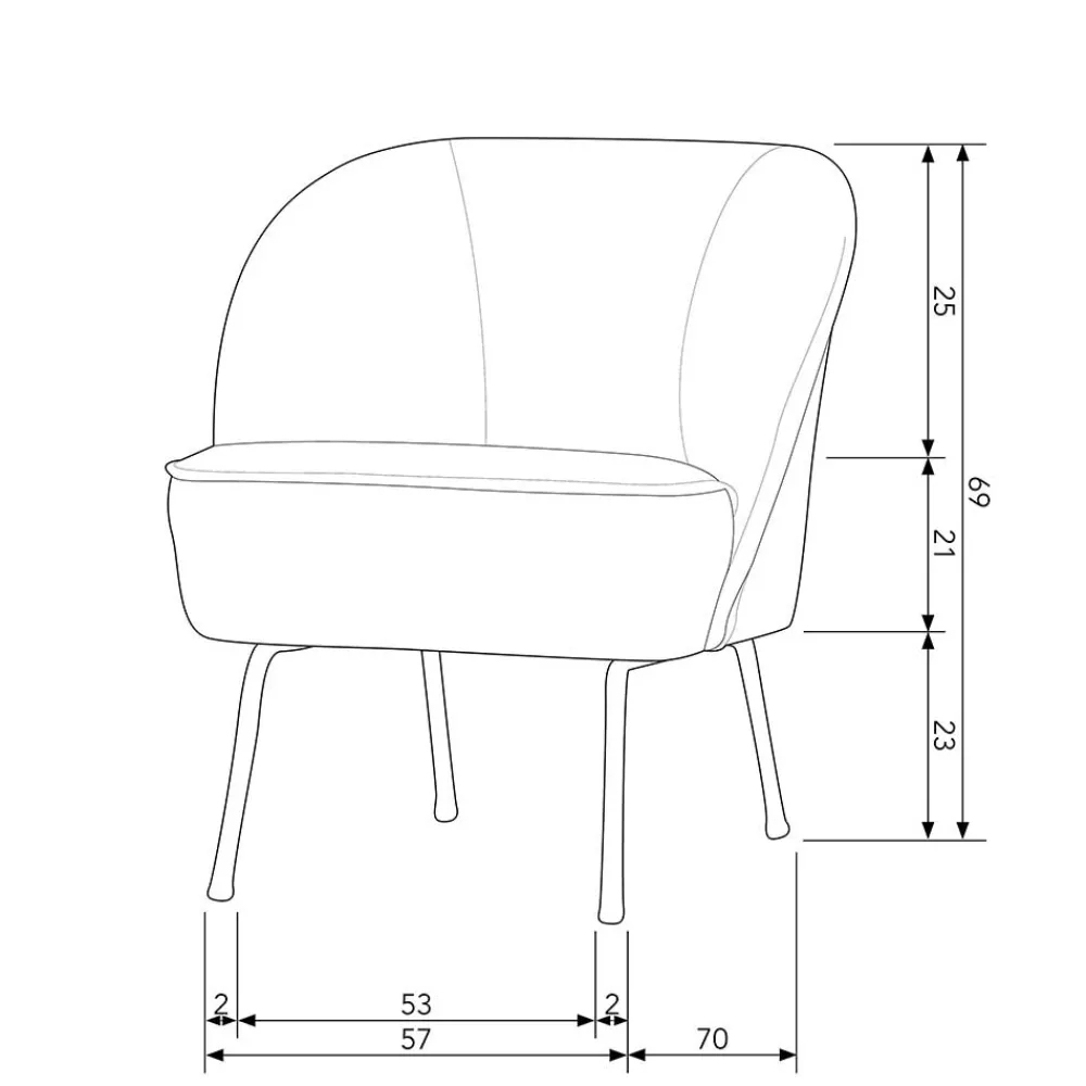 Wohnen Retro Style Sessel in Khaki Samtbezug - Cuba