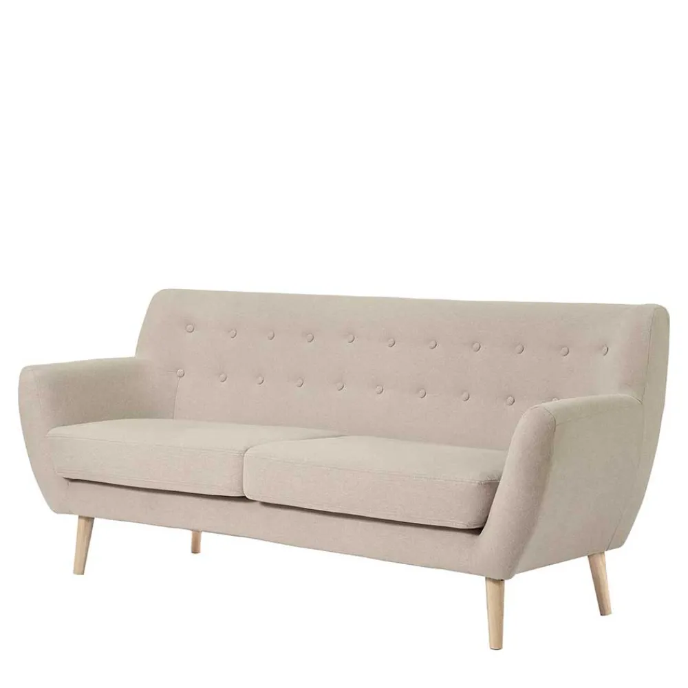 Wohnen Retro Möbel|Sofas*Retro Style Sofa in Beige mit Natur - Paulo