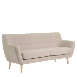 Wohnen Retro Möbel|Sofas*Retro Style Sofa in Beige mit Natur - Paulo