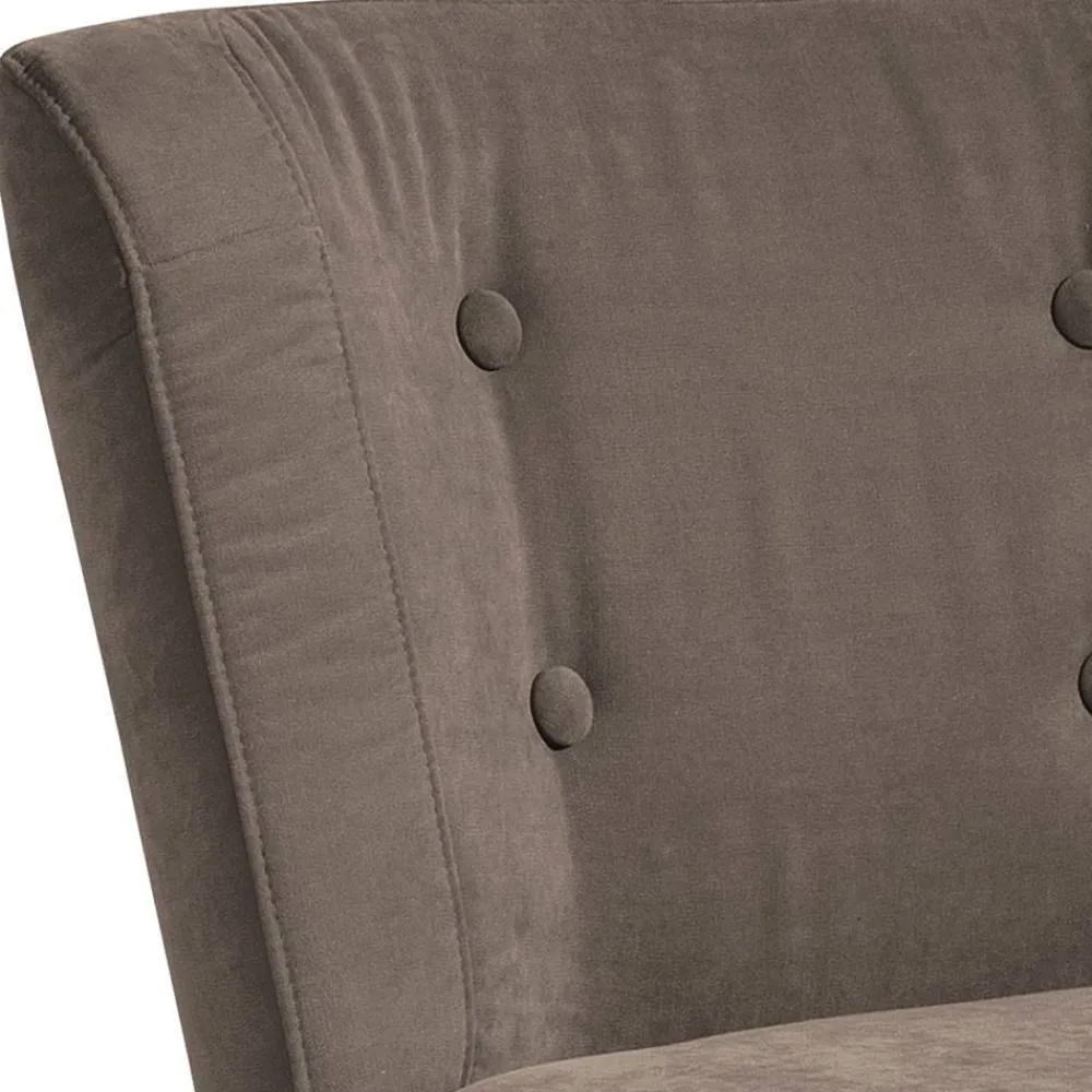 Wohnen Retro Velourssessel in Beigegrau - Florida