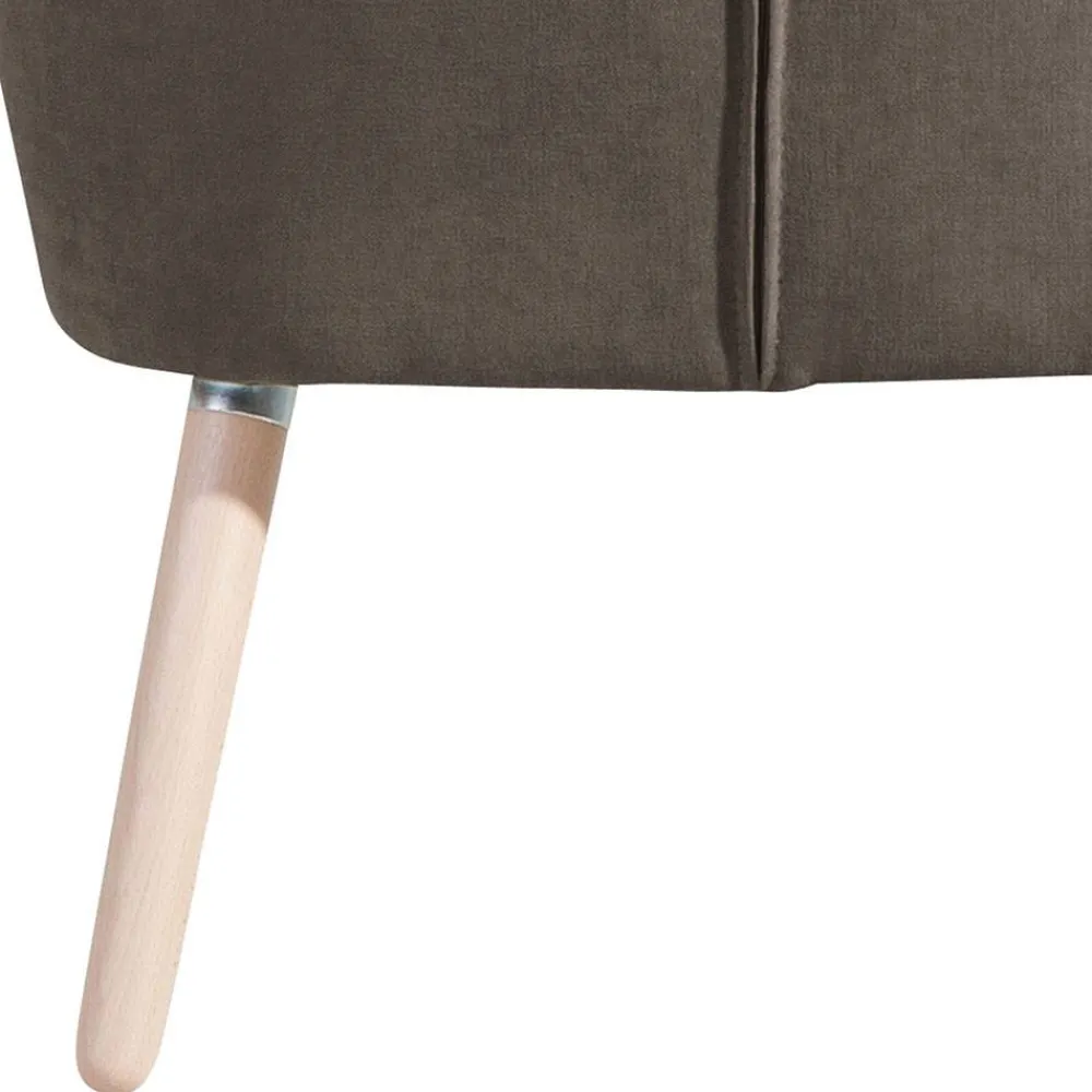 Wohnen Retro Velourssessel in Beigegrau - Florida