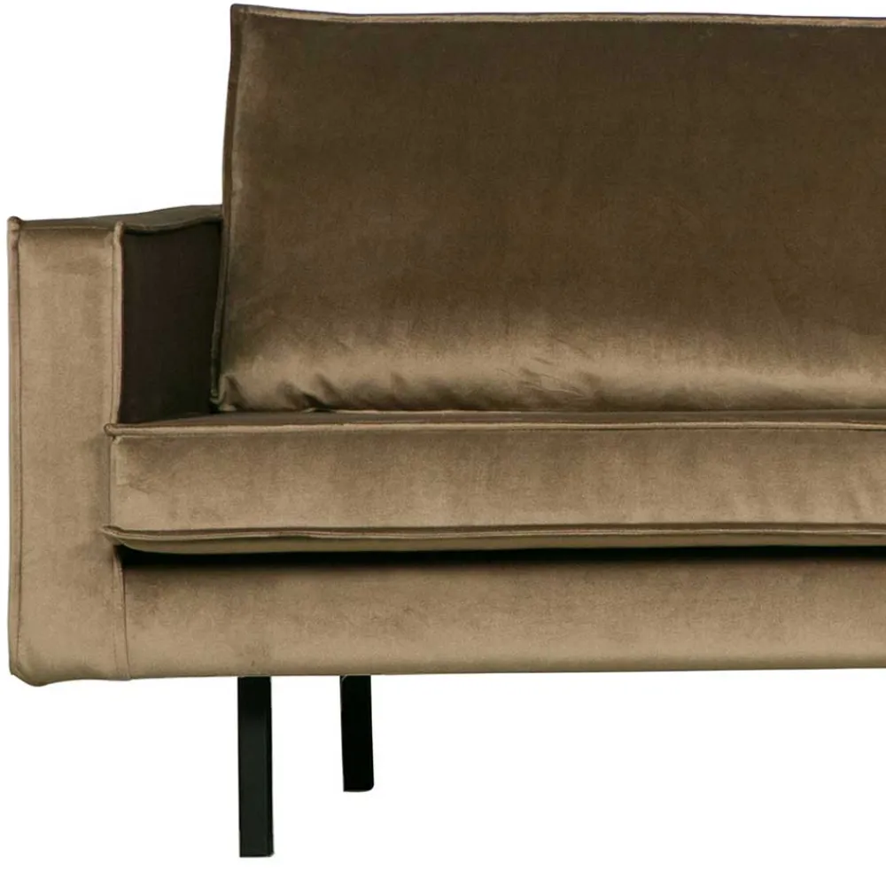 Wohnen Retro Möbel|Sofas*Retro Velvet Ecksofa in Taupe - Museo