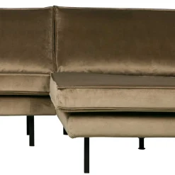Wohnen Retro Möbel|Sofas*Retro Velvet Ecksofa in Taupe - Museo