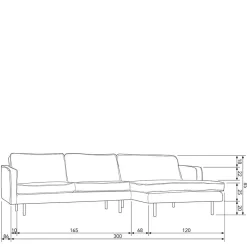 Wohnen Retro Möbel|Sofas*Retro Velvet Ecksofa in Taupe - Museo